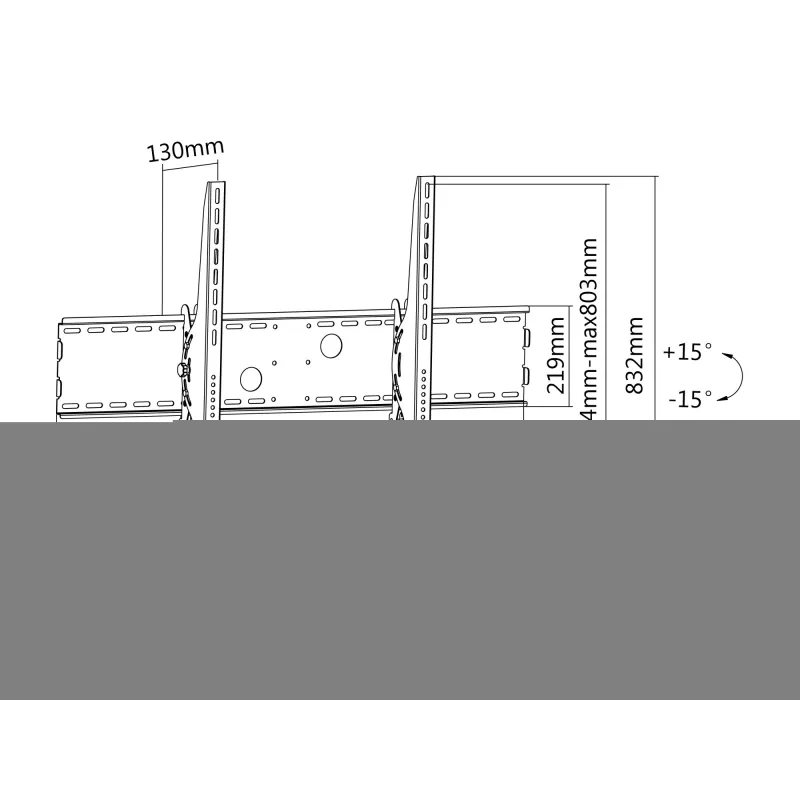 Equip Soporte de pared inclinable para TV curvada de 60 a 100 pulgadas