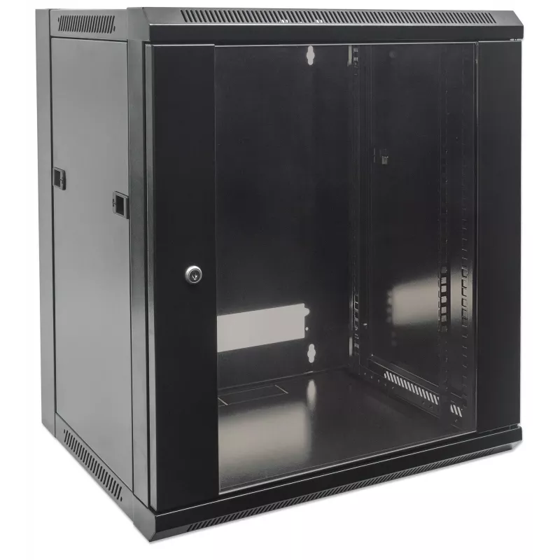 Intellinet 711883 armario de red de pared de 19 pulgadas, 12U, negro (RAL 9005)