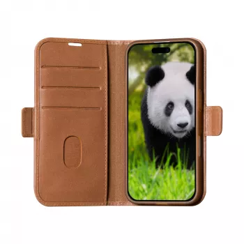 Funda tipo folio dbramante1928 Copenhagen iPhone 16 tan 3 bolsillos para tarjetas