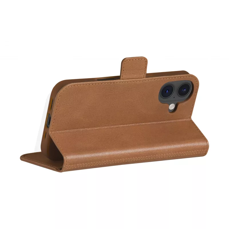 Funda tipo folio dbramante1928 Copenhagen iPhone 16 tan 3 bolsillos para tarjetas