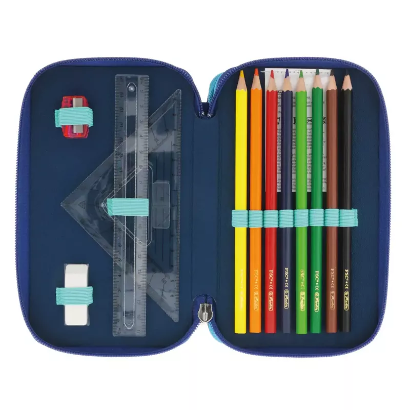 Herlitz TriCase Dip Dye 31 uds. azul turquesa poliéster 190x115x70 mm