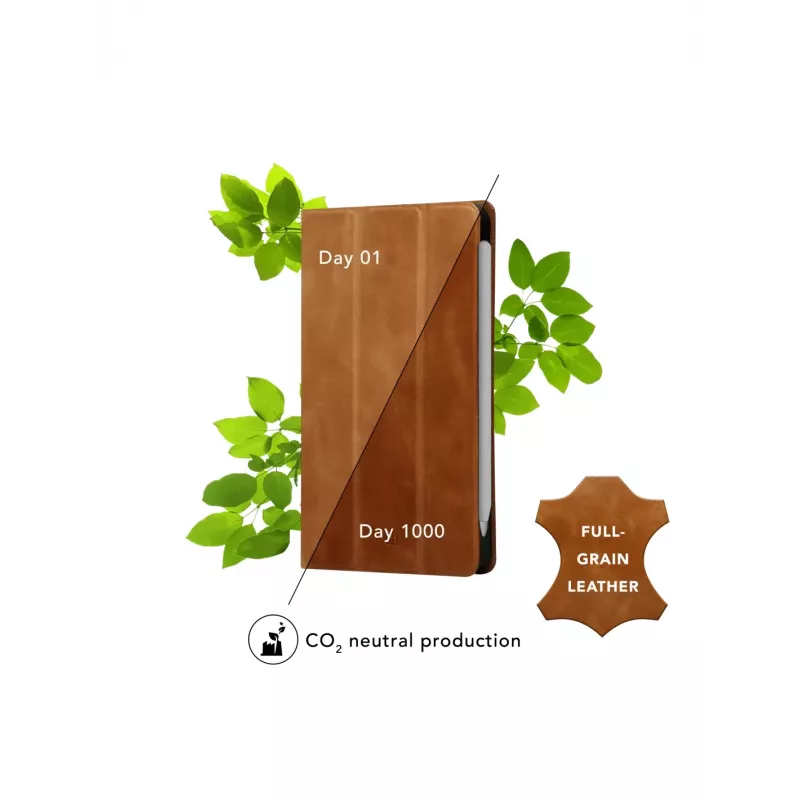 Funda tipo folio d bramante para iPad Pro 11 pulgadas (M5 2025 / M4 2024) – piel plena flor, modo soporte