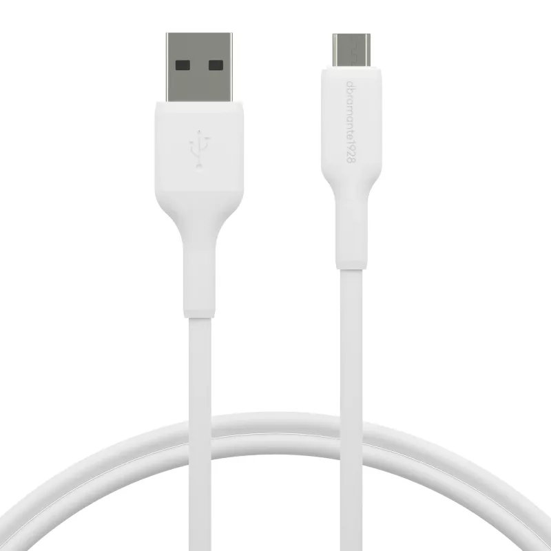 dbramante1928 re-charge – Cable 1m USB-A – Micro-USB – W, 1 m, USB A, Micro-USB A, USB 2.0, 0,48 Gbit/s, Blanco