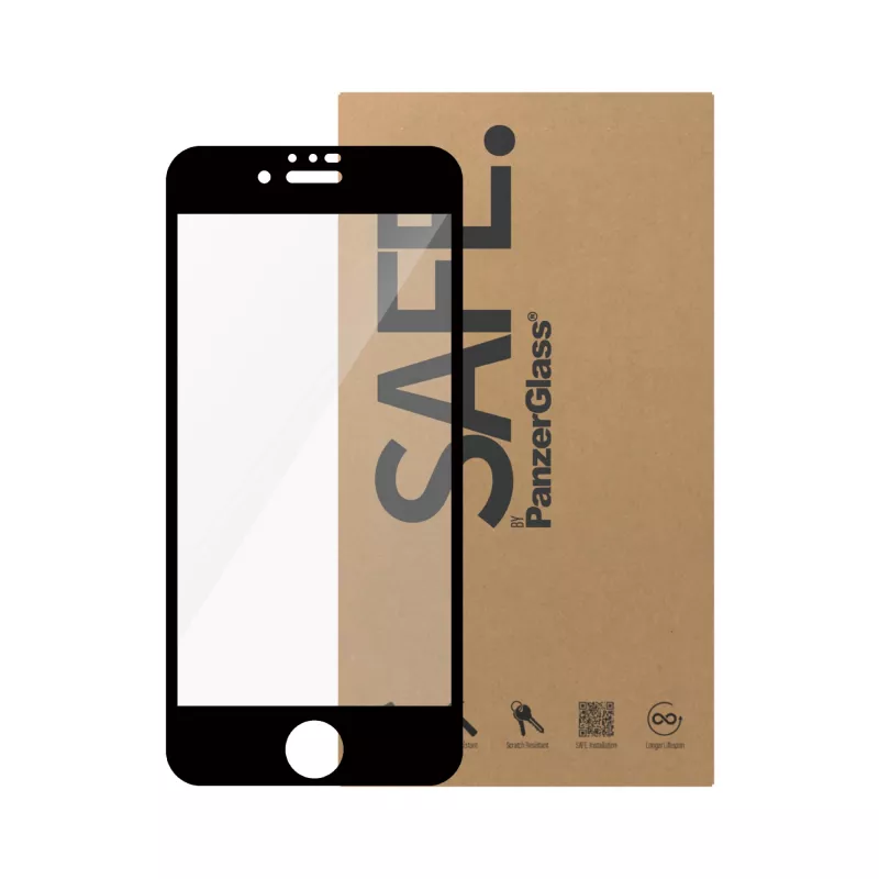 PanzerGlass SAFE. by ® Protector de pantalla iPhone SE (2020, 2022) | 8 | 7 | 6s | 6 | Ultra-Wide Fit | BULK