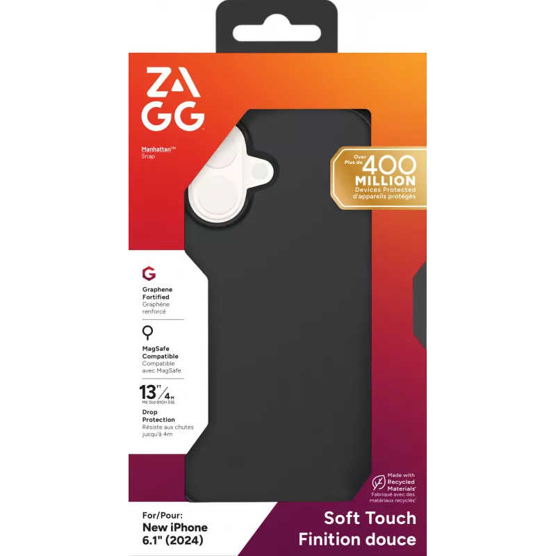 ZAGG Cases Manhattan Snap Apple iPhone 16 Negro