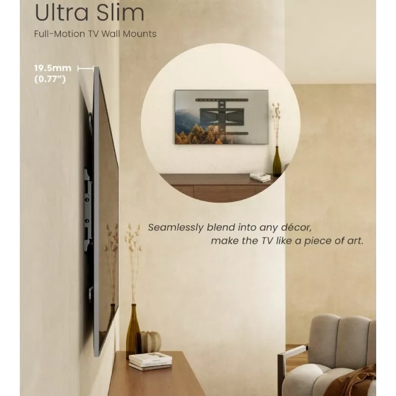 Soporte de pared para TV ultradelgado orientable Equip 43-90
