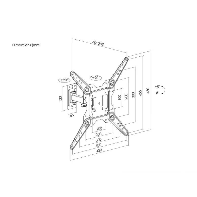 Soporte de pared para TV Full-Motion Equip 23