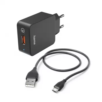 Cargador móvil Hama 00201621 smartphone, tablet negro AC carga rápida interior