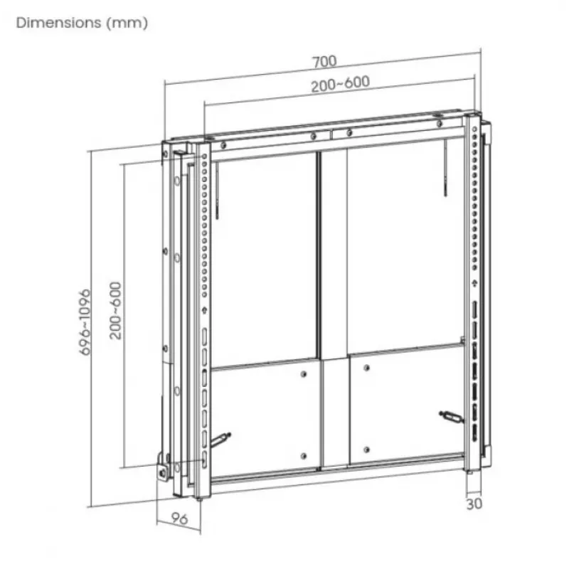 Soporte de pared para TV interactivo subir y bajar Equip 55