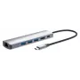 Dock/Hub USB-C Manhattan, conexiones (x6): Ethernet, HDMI, USB-A (x3) y USB-C, con Power Delivery (PD) 100W – requiere cargador USB-C externo (no incluido). Alimentado por USB (no requiere fuente de alimentación externa) cuando no se utiliza PD
