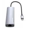 Dock/Hub USB-C Manhattan, conexiones (x6): Ethernet, HDMI, USB-A (x3) y USB-C, con Power Delivery (PD) 100W – requiere cargador USB-C externo (no incluido). Alimentado por USB (no requiere fuente de alimentación externa) cuando no se utiliza PD