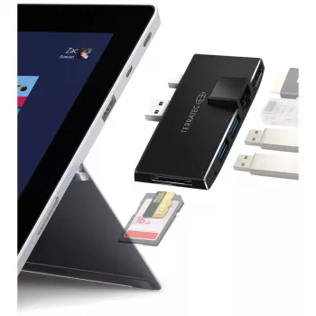 Hub USB Terratec CONNECT Pro2 con cable USB 3.2 Gen 1 negro