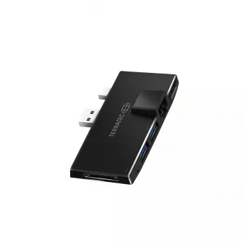 Hub USB Terratec CONNECT Pro2 con cable USB 3.2 Gen 1 negro