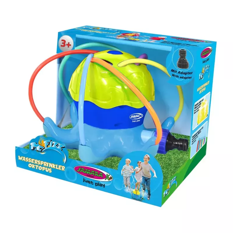 Aspersor de agua Jamara Mc Fizz Oktopus redondo azul amarillo 3+ años