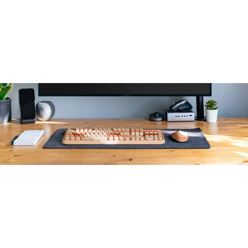 Teclado y ratón KeySonic KSKM-8200M-RF (DE) Office RF inalámbrico QWERTZ alemán beige, marrón, rosa