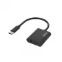 Hama 00200319 adaptador 2 en 1 de USB-C a 3,5 mm para auriculares / carga, negro
