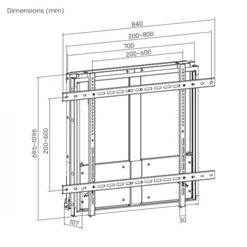 Soporte de pared para TV interactivo subir-bajar Equip 60