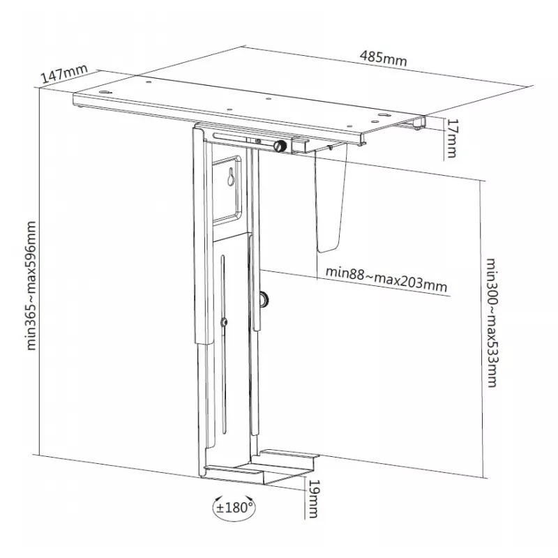 Soporte para CPU bajo el escritorio Equip 650892