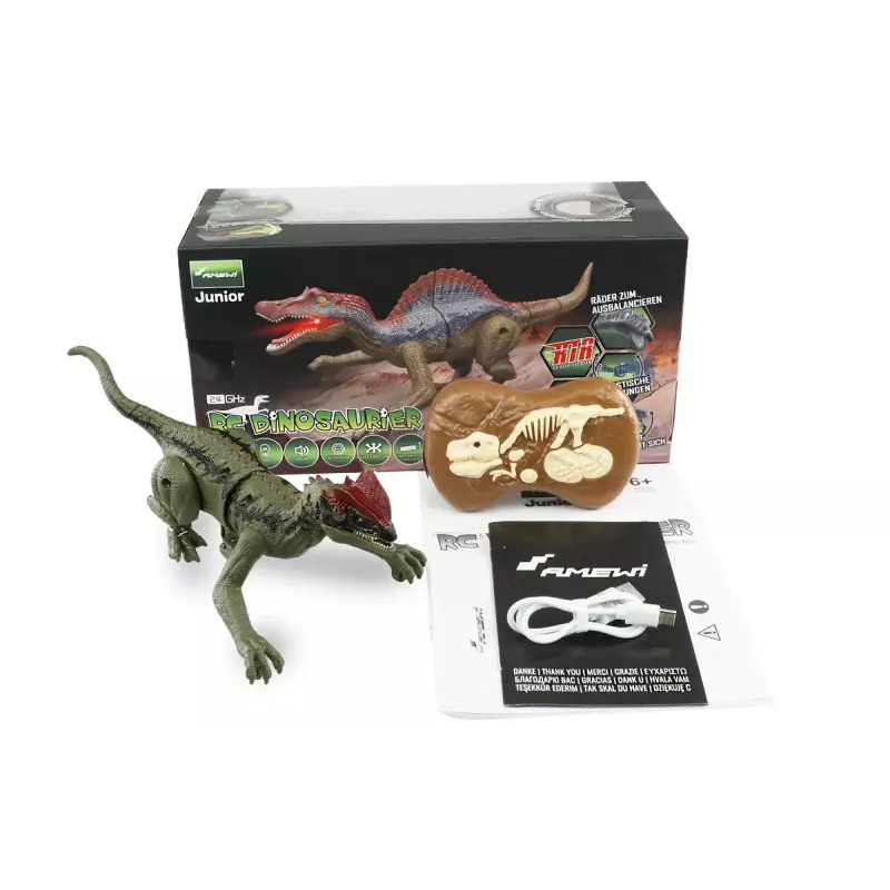 Amewi 40012 Allosaurus dinosaurio RC, 21 cm, con sonido, LiPo 100 mAh, a partir de 6 años