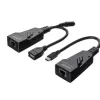 Extensor Lindy 100m USB 2.0 Type-C Cat.6, transmisor y receptor de red, 100 m, 480 Mbit/s, Cat5e, Cat6, CH317Q, CH9317, RTL8211E, negro