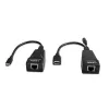 Extensor Lindy 100m USB 2.0 Type-C Cat.6, transmisor y receptor de red, 100 m, 480 Mbit/s, Cat5e, Cat6, CH317Q, CH9317, RTL8211E, negro