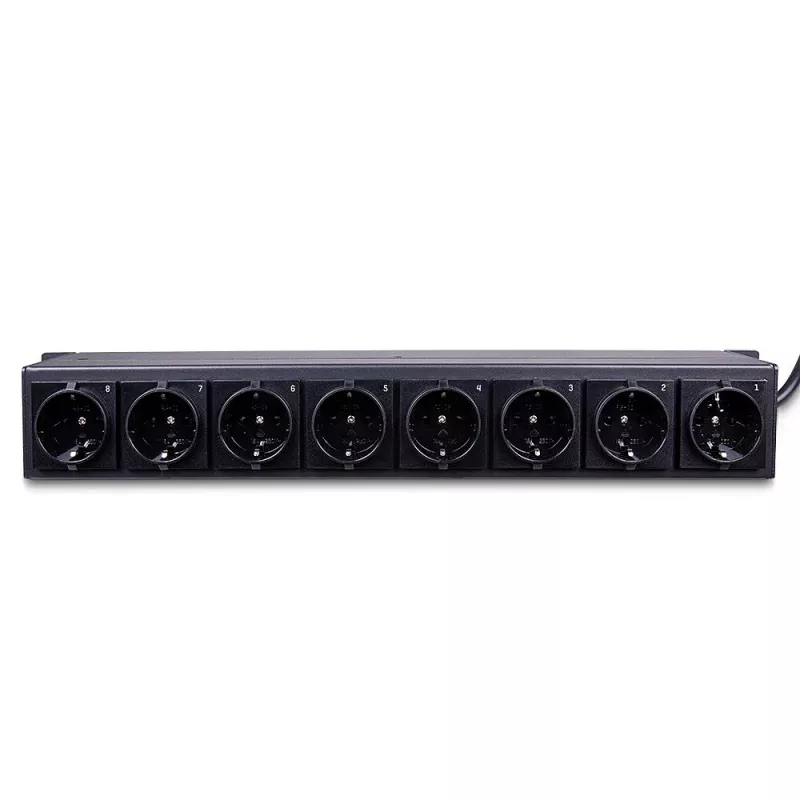 Unidad de distribución de corriente (PDU) Lindy 73025 8 salidas AC 1.5U negro