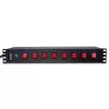 Unidad de distribución de corriente (PDU) Lindy 73025 8 salidas AC 1.5U negro