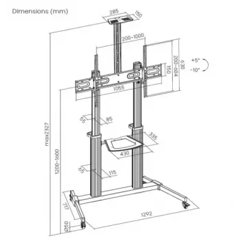 Equip soporte móvil para TV de pantalla extra grande Eco de 60