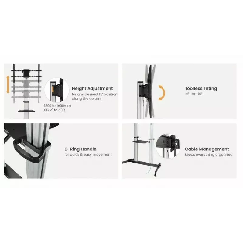 Equip soporte móvil para TV de pantalla extra grande Eco de 60 inch a 100 inch