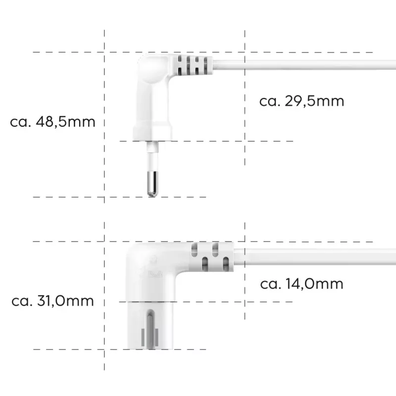 Hama 00221102 cable de alimentación blanco 5 m conector macho Type-C a conector hembra C7
