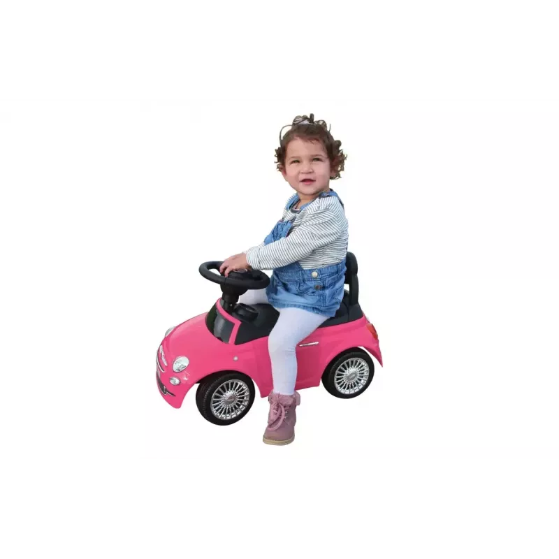 Coche deslizante Jamara Fiat 500 tipo empuje 4 ruedas negro rosa