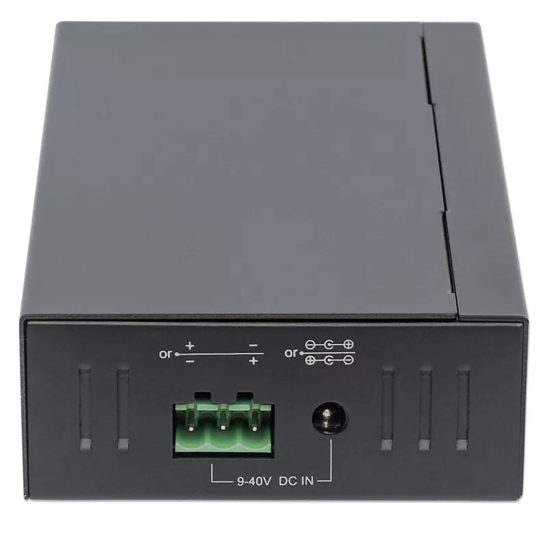 Manhattan hub USB-A de 7 puertos Industrial, 7 puertos USB-A, 5 Gbps (USB 3.2 Gen1 también conocido como USB 3.0), protección ESD de 20 kV, opciones de alimentación A/C, por bus y por regleta de bornes, carril DIN, montaje en pared, carcasa de metal, bloqueo por tornillo