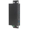 Manhattan hub USB-A de 7 puertos Industrial, 7 puertos USB-A, 5 Gbps (USB 3.2 Gen1 también conocido como USB 3.0), protección ESD de 20 kV, opciones de alimentación A/C, por bus y por regleta de bornes, carril DIN, montaje en pared, carcasa de metal, bloqueo por tornillo