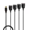 Lindy convertidor USB a 4 puertos serie, negro, 0,94 m, USB Type-A, DB-9, conector macho, conector macho