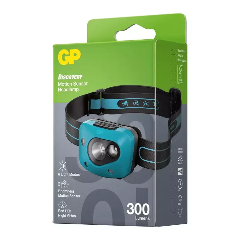 Linterna frontal GP Lighting Discovery Teal LED 300 lm IPX4