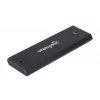 Caja para SSD M.2 NVMe Manhattan, conector hembra USB-C, 10 Gbit/s (USB 3.2 Gen2 alias USB 3.1), compatible con UASP, SuperSpeed+ USB, aluminio, negro, tres años de garantía