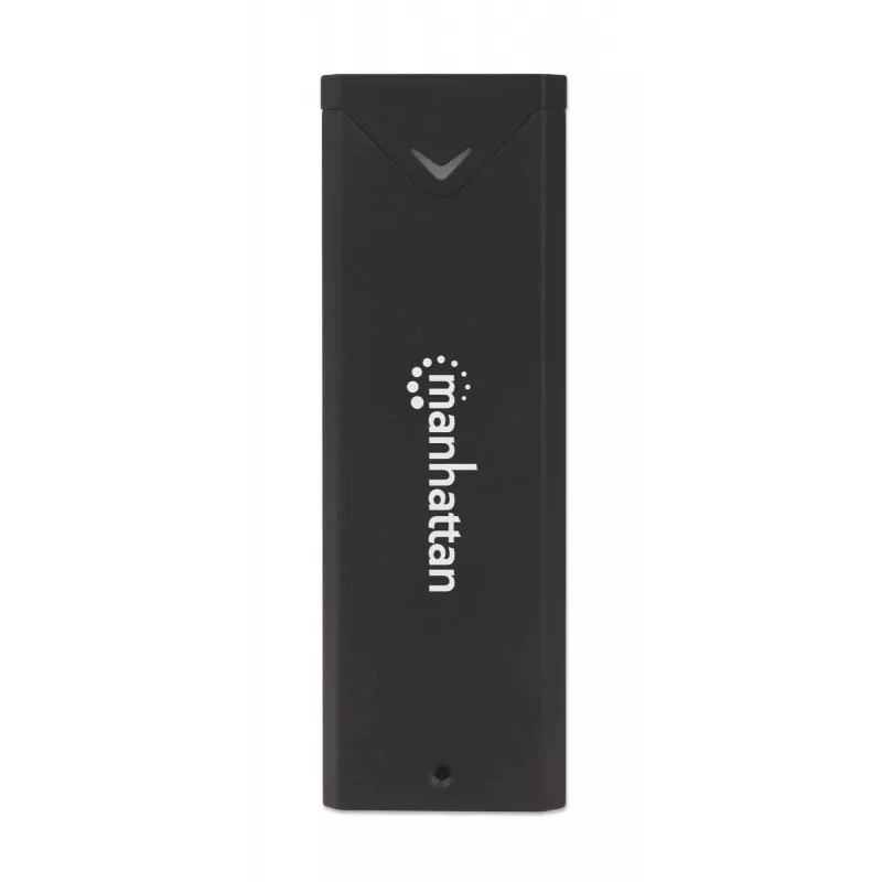 Caja para SSD M.2 NVMe Manhattan, conector hembra USB-C, 10 Gbit/s (USB 3.2 Gen2 alias USB 3.1), compatible con UASP, SuperSpeed+ USB, aluminio, negro, tres años de garantía