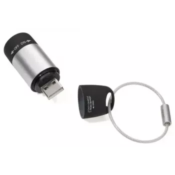 Llavero linterna TROIKA ECO CHARGE negro gris LED USB