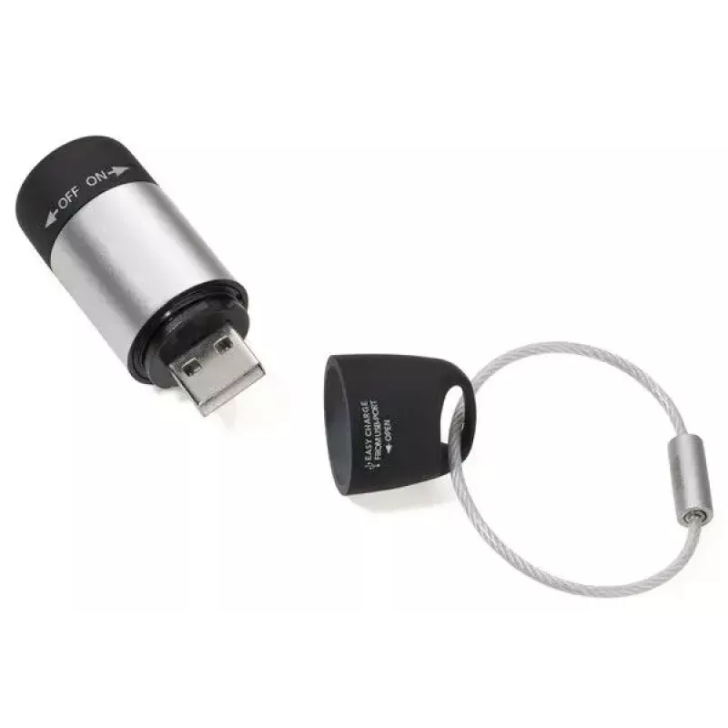 Llavero linterna TROIKA ECO CHARGE negro gris LED USB