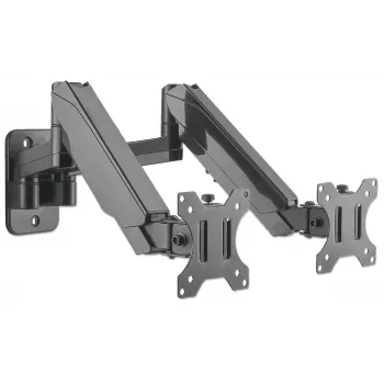 Soporte de pared doble Manhattan para TV y monitores (brazo de gas de movimiento completo), para pantallas de 17