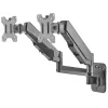 Soporte de pared doble Manhattan para TV y monitores (brazo de gas de movimiento completo), para pantallas de 17 inch a 32 inch, compatibilidad VESA: 75x75 mm y 100x100 mm – comprueba las dimensiones de los cuatro orificios de montaje en la parte trasera de la pantalla para asegurar la compatibilidad, máx. 8 kg por brazo, Negro, soporte