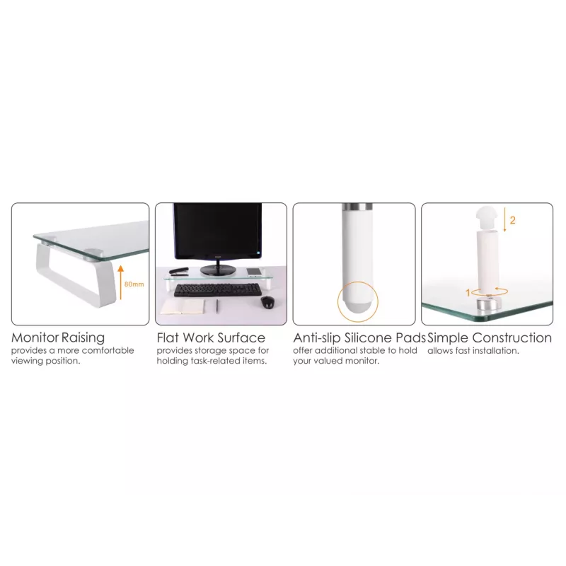 Soporte de escritorio de cristal para monitor Equip 650882