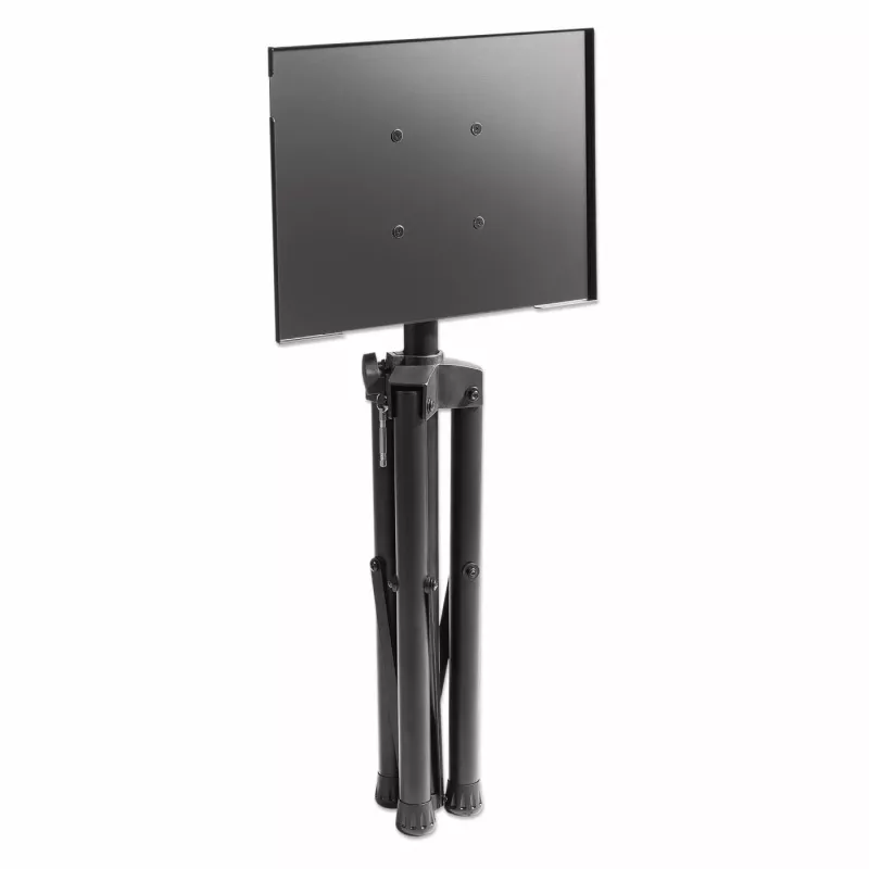 Soporte de suelo tipo trípode Manhattan para TV/monitor/proyector/portátil, para pantallas: de 13 inch a 32 inch, compatibilidad VESA: 75x75 y 100x100 mm – comprueba las dimensiones de los cuatro orificios de montaje en la parte trasera de la pantalla para asegurar la compatibilidad, máx. 15 kg, altura ajustable, Negro, soporte