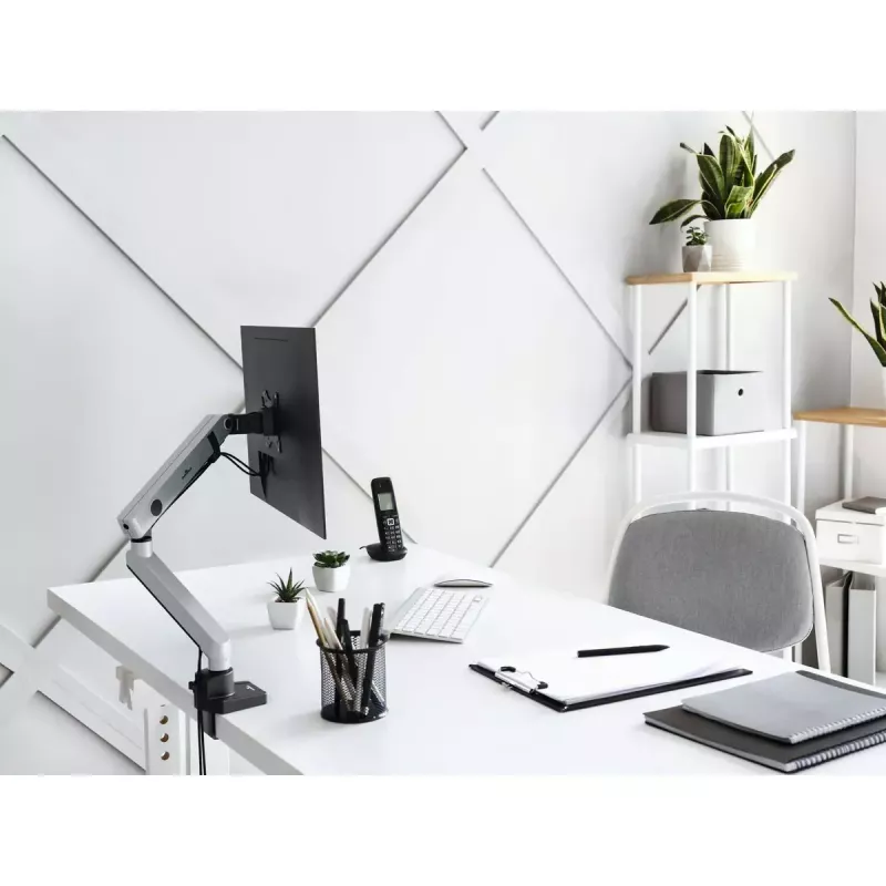 Durable SELECT PLUS soporte para monitor 509623 con brazo para 1 monitor, fijación a mesa, plateado