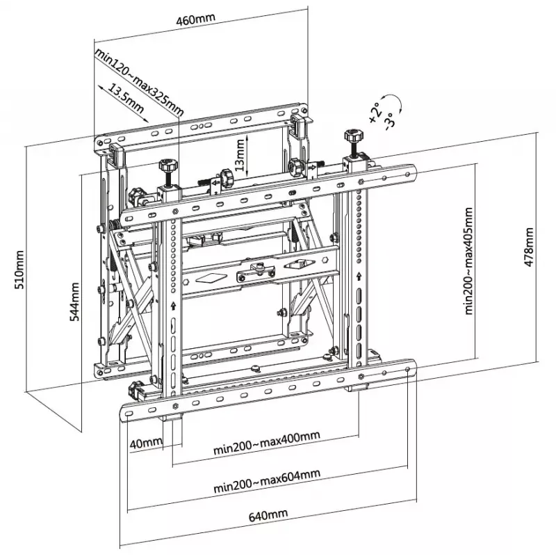 Soporte de montaje para videowall pop-out Equip 45