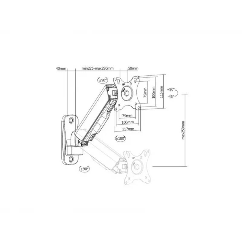 Soporte de pared para monitor individual Equip 17