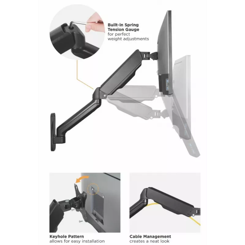 Soporte de pared para doble monitor Equip 17