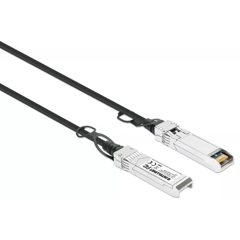Intellinet 508384 cable twinax pasivo 10G SFP+ de conexión directa, 0,5 m, negro