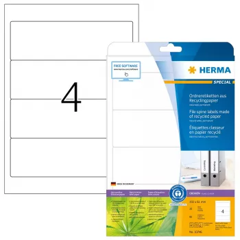Etiquetas de impresora autoadhesivas HERMA 10746 blancas 19,2x6,1 cm 80 etiquetas