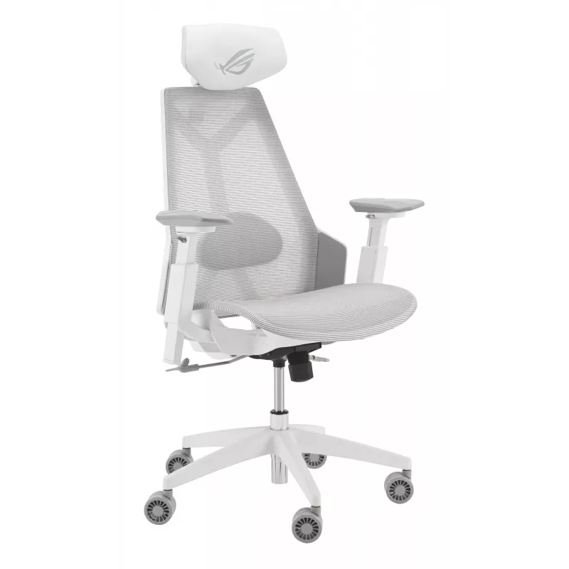 ASUS ROG Destrier Ergo Core silla gaming, malla/nailon, máx. 136 kg, 720 x 840 x 1290-1375 mm, blanca